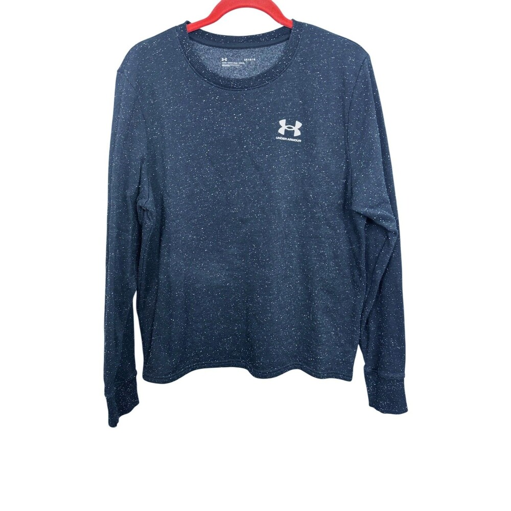 Under Armour Shirt Women's Large Blue Crewneck Long Sleeve Athletic Pullover